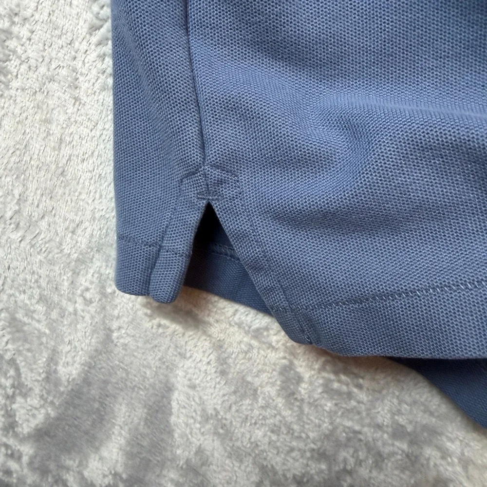 LL Bean Polo Shirt Mens L Blue Traditional Fit Cotton Pique Pocket 300457 Preppy